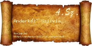 Anderkó Szilvia névjegykártya
